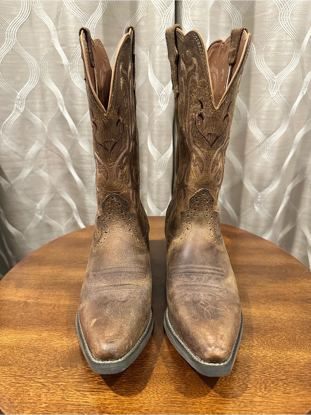 Justin Ladies McKayla 12" Tan Stampede Western Boots (Style L2561), Size 8.5B